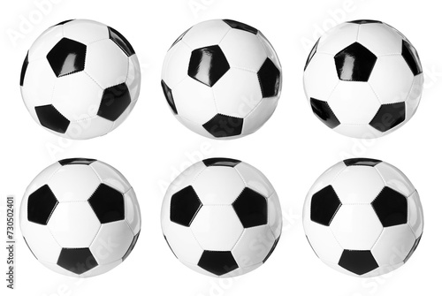 Soccer ball isolated on white  different sides