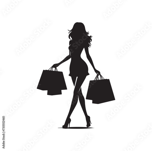Shopping Girl silhouette vector illustration