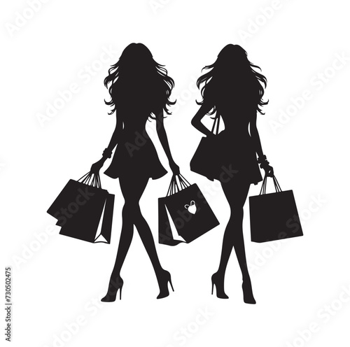 Shopping Girl silhouette vector illustration