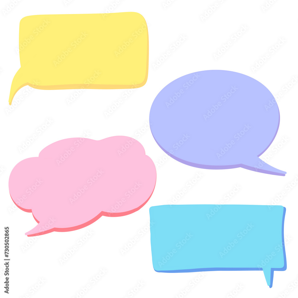 Set of colorful speech bubble transparent background PNG Set of colorful speech bubble transparent background PNG