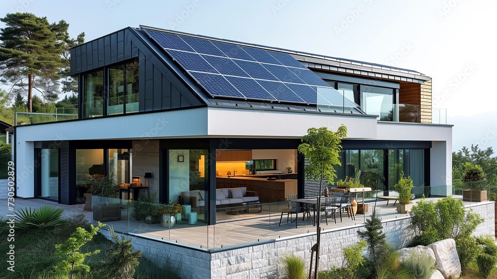 Modern House Roof with Solar Panels Installation
Modern House Roof with Solar Panels Installation