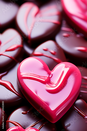 red pink hearts chocolate 