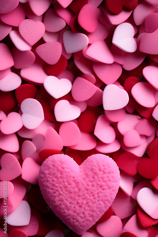 Fototapeta premium red pink hearts 