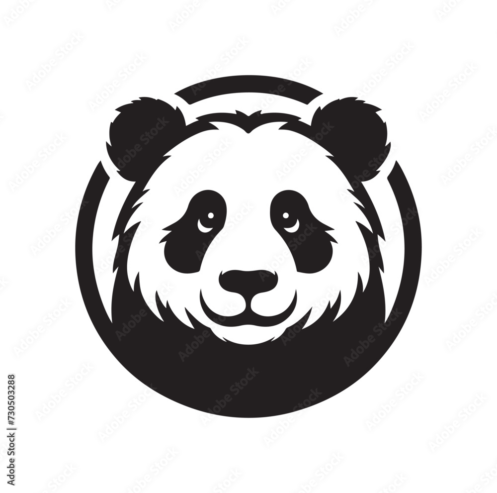 Panda vector illustration design silhouette style Panda vector illustration design silhouette style