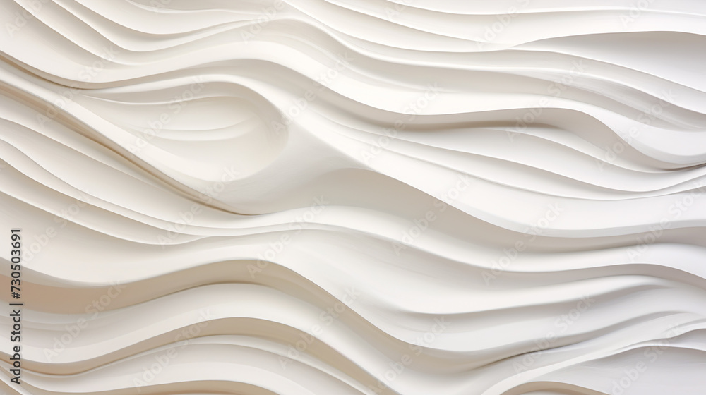 Obraz premium 立体感のある抽象的な白いウェーブ模様の背景
