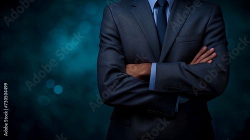Close-up, Portrait of successful  businessman, Cross your arms over your chest © AITTHIPHONG