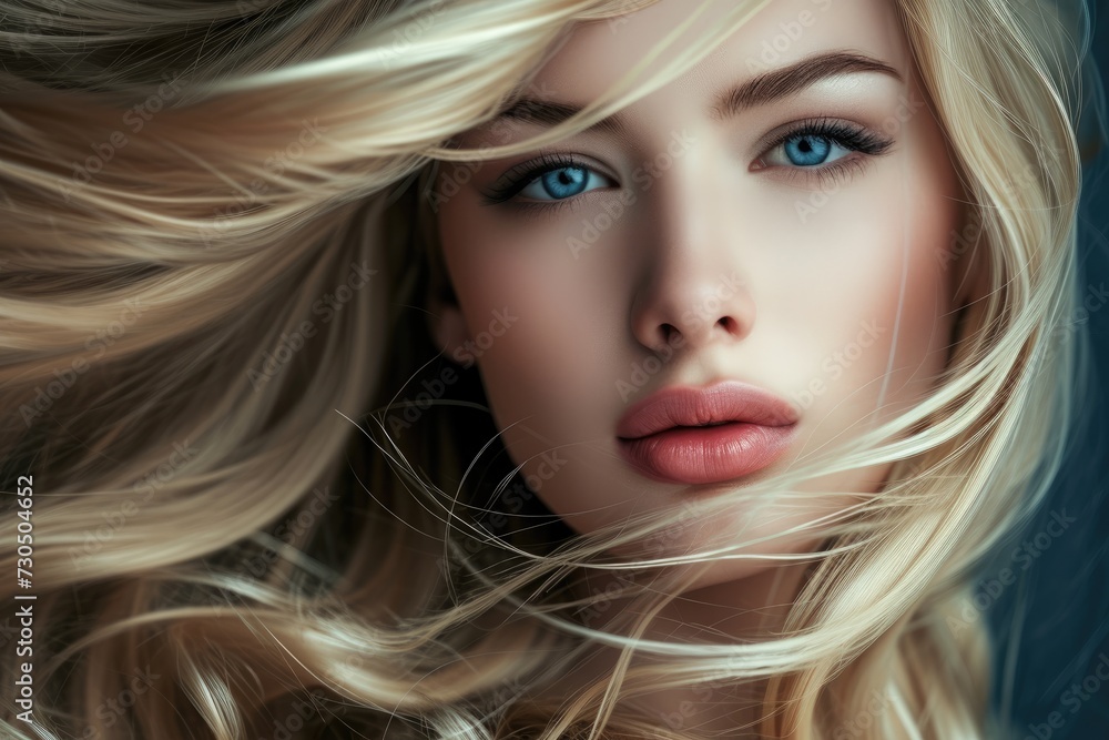 Studio portrait of a stunning blond girl with flawless hair and timeless makeup Studio portrait of a stunning blond girl with flawless hair and timeless makeup