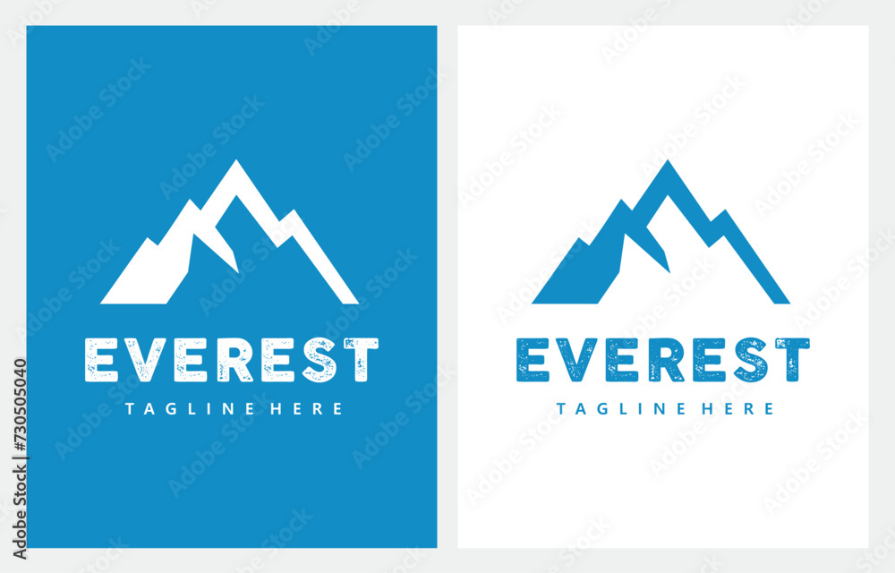 Everest Mountain minimalist modern logo design vector in blue color Everest Mountain minimalist modern logo design vector in blue color