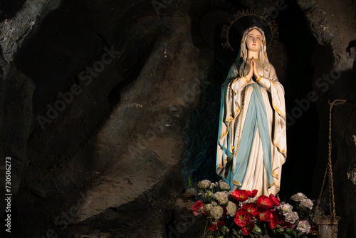 virgin Mary statue inside a church