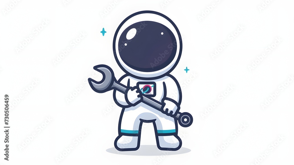 astronaut vector logo design illustration on white background astronaut vector logo design illustration on white background