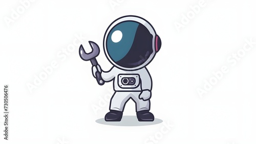 astronaut vector logo design illustration on white background