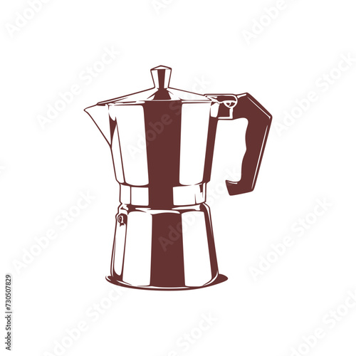 coffee maker Moka pot isolated on white