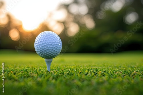 Zoomed in view of golf ball on tee