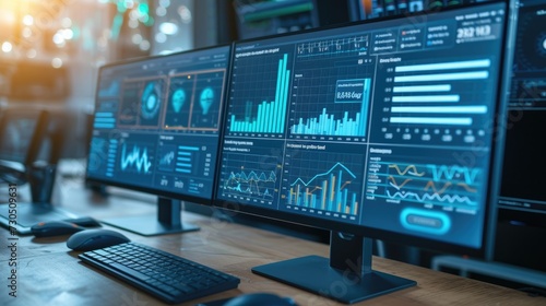 Analysis of business data dashboard using innovative software.