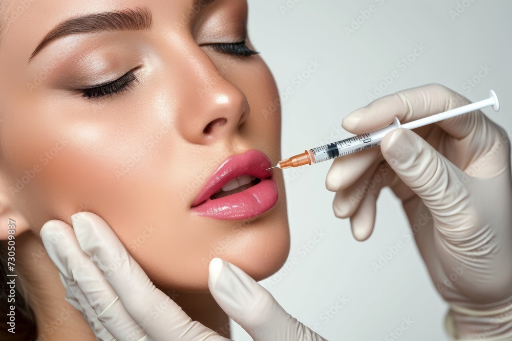 Lip enhancement procedure using injections Lip enhancement procedure using injections