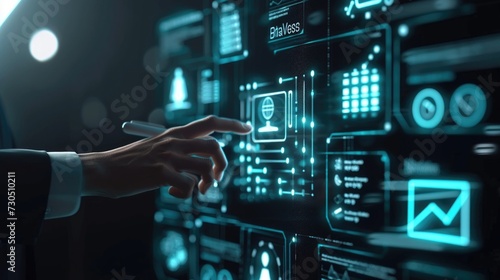 Graphic interface for business quality policy planning to meet international standards in compliance with rules, laws, and regulations.