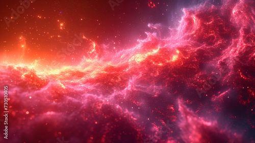 Explosions in an abstract style with red and pink shades  as if it are sparks of l