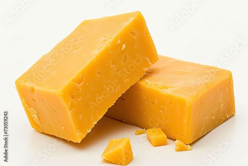 White background with isolated cheddar cheese