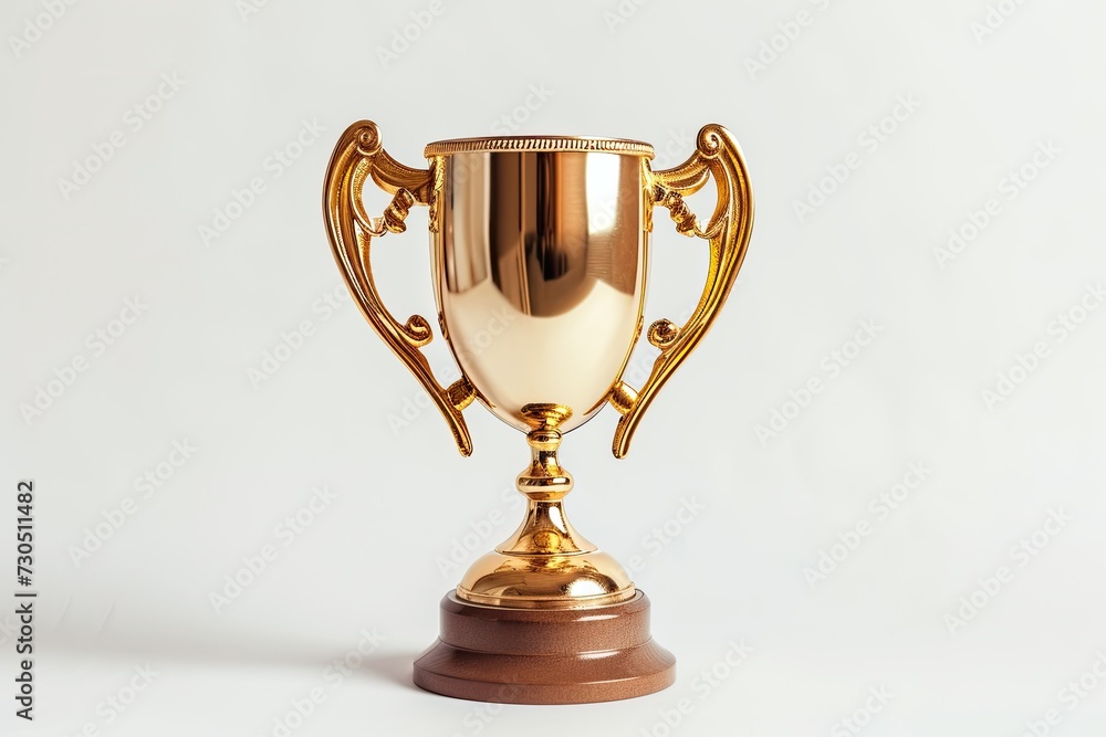 White background with award winning trophy isolated White background with award winning trophy isolated