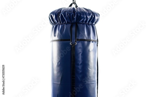 Isolated punching bag for boxing or kickboxing on white background