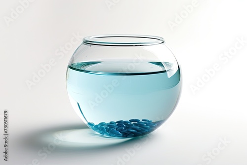 Waterless fishbowl isolated on white