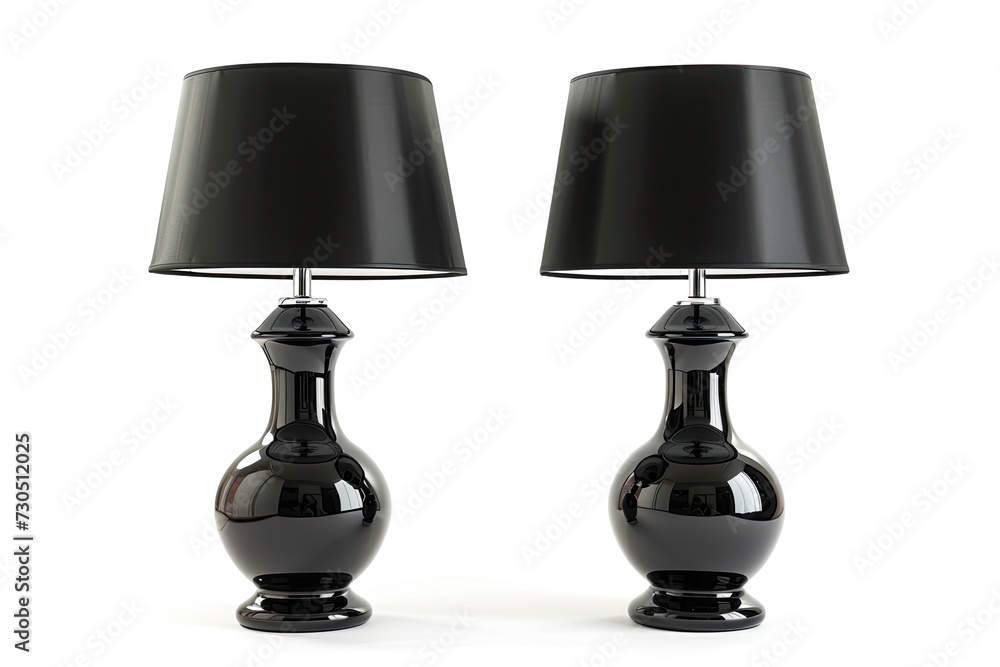 black table lamps isolated on white black table lamps isolated on white