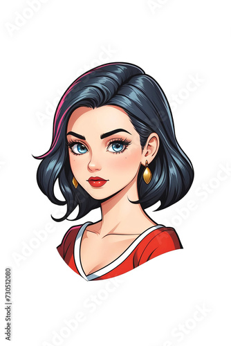 girl cartoon head isolated illustration