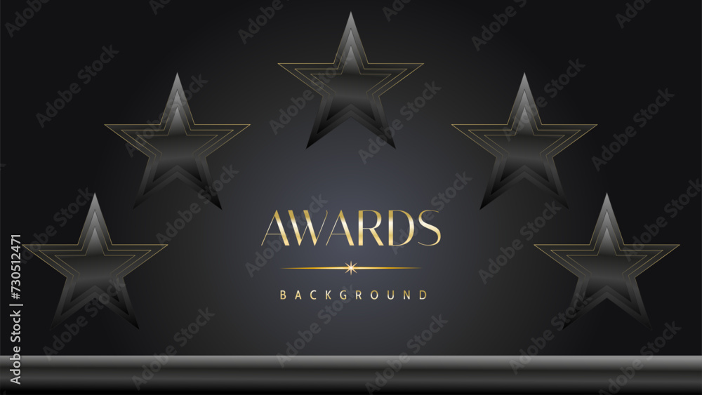 Obraz premium Modern dark black and golden slant lines luxury background. Premium award background. Modern abstract design template.