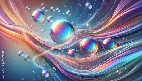 抽象パターン-カラフルな水中の泡