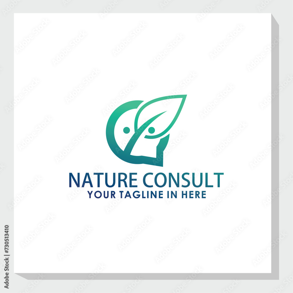 plant consult logo design vector, communication logo inspiration plant consult logo design vector, communication logo inspiration