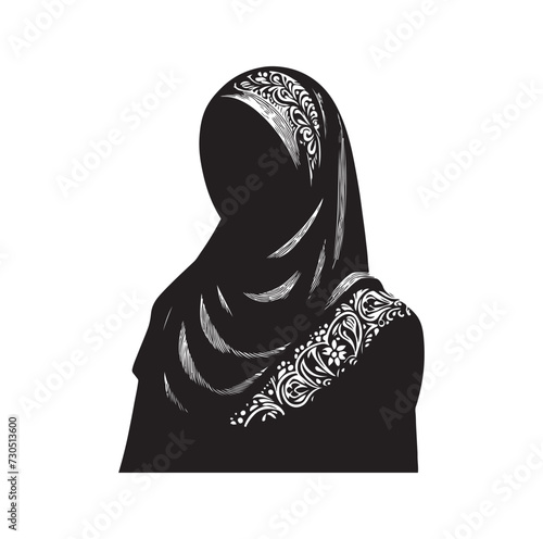 hijab style fashion standing vector illustration design