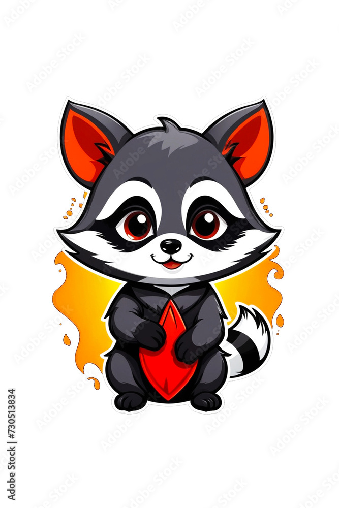 Obraz premium Cute raccoon illustration