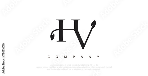 Initial HV Logo Design Vector  photo