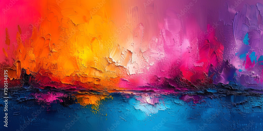 An exquisite picture with bright strokes of colors, creating an abstract and picturesque characte