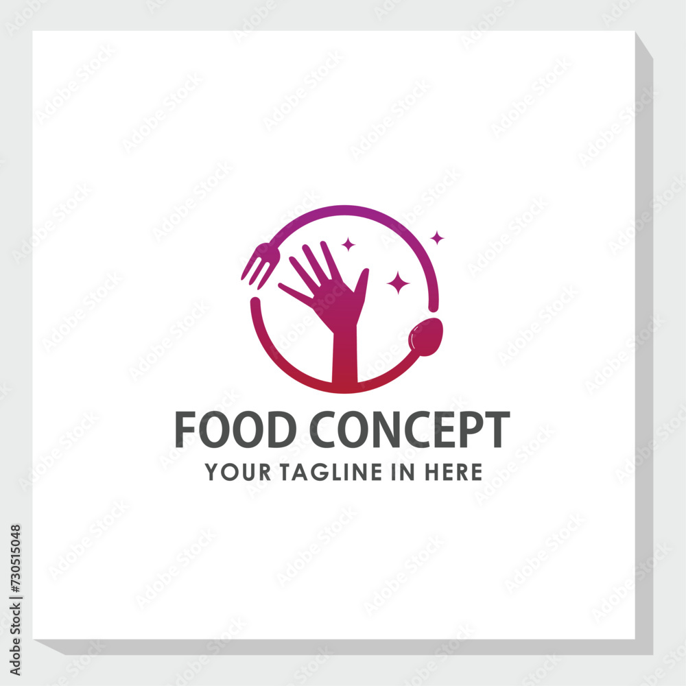 restaurant logo design concept, food brand identity design vector