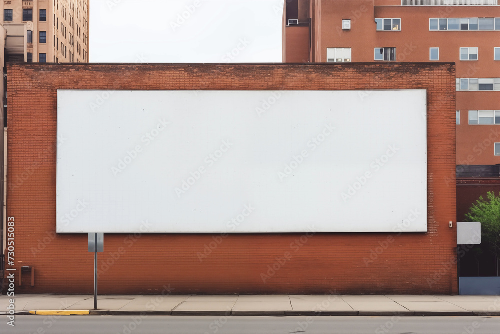 Large blank billboard in urban setting. Large blank billboard in urban setting.