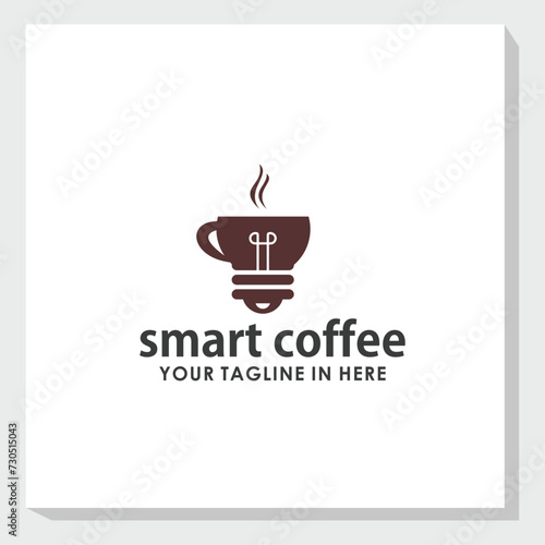 smart coffee logo design concept  cafe logo inspiration