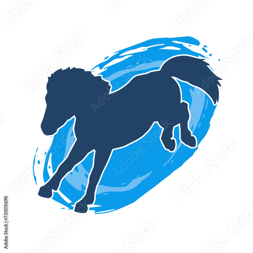 Silhouette of a horse running. Silhouette of a running stallion.