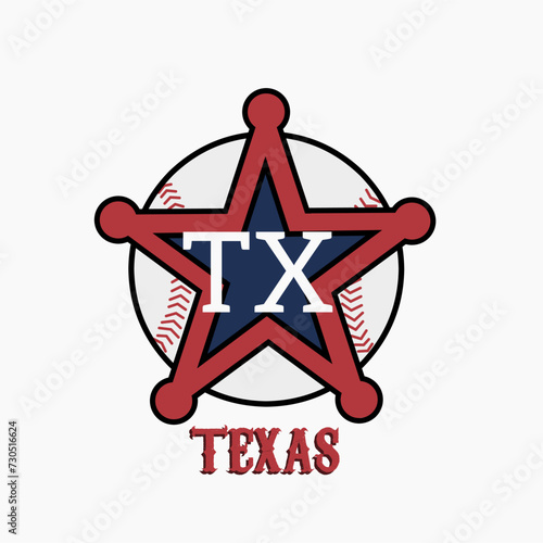 vector of star texas baseball perfect for print, apparel design, etc