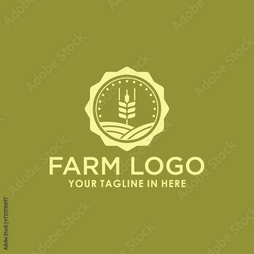 farm vintage logo design vector, agriculture logo inspiration © Artfandi