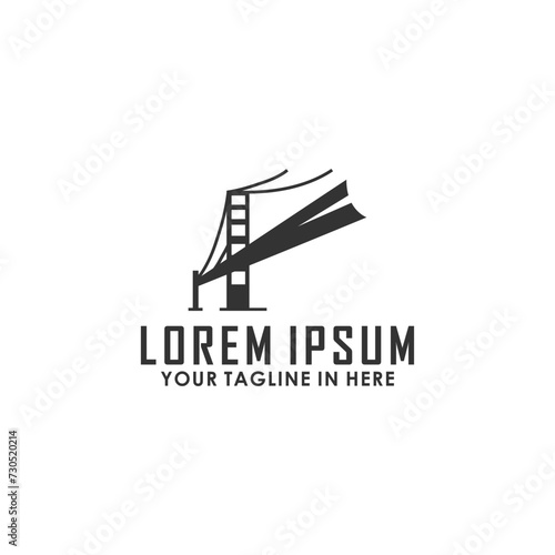 bridge logo design concept, construction logo concept