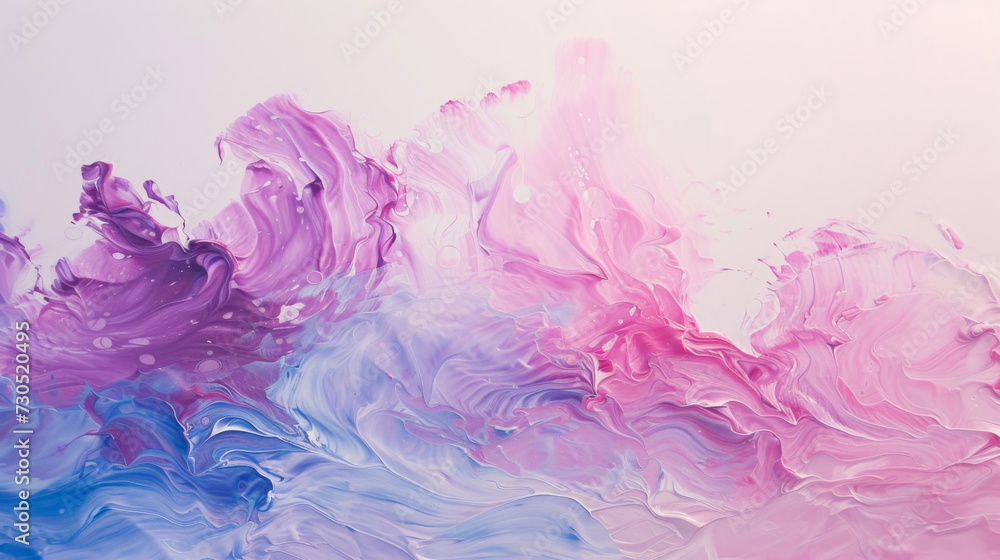 Soft delicate lines of paint creating a delicate and ethereal effect as they drip and blend together.