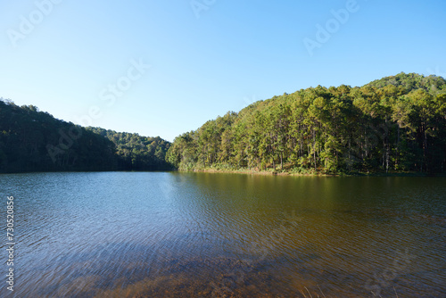 lake and mountains