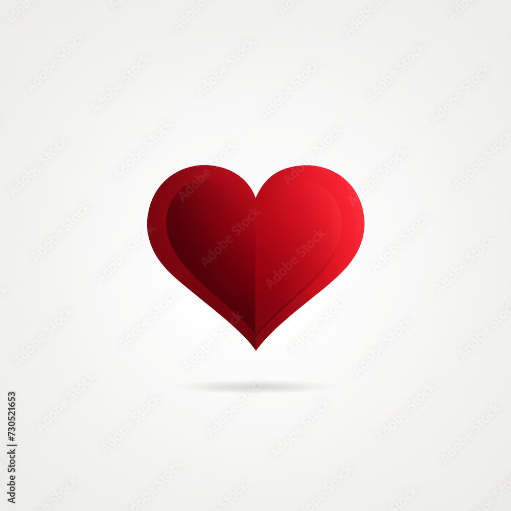 Red heart on a white background. Red heart on a white background.