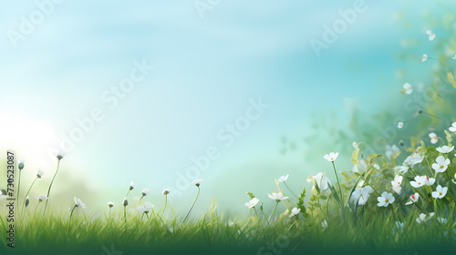 Spring background  green natural rustic background