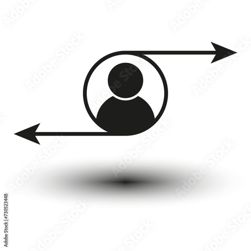 Employee transfer icon. People exchange icon. Vector illustration. EPS 10.