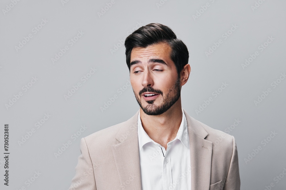 man business businessman formal smiling copyspace beige portrait handsome suit happy man business businessman formal smiling copyspace beige portrait handsome suit happy