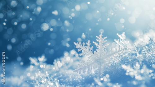Beautiful snowflakes  background material with the image of winter. For decoration of corporate homepages  PPT  etc.