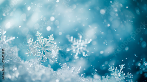 Beautiful snowflakes  background material with the image of winter. For decoration of corporate homepages  PPT  etc.