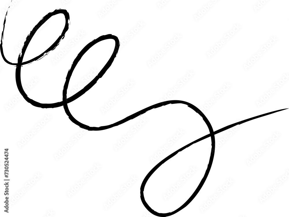 Spiral and swirl brush strokes. Design decoration